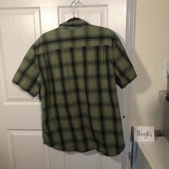 Carhartt  men green black plaid motive short sleeve shirt, XL - Picture 2 of 8